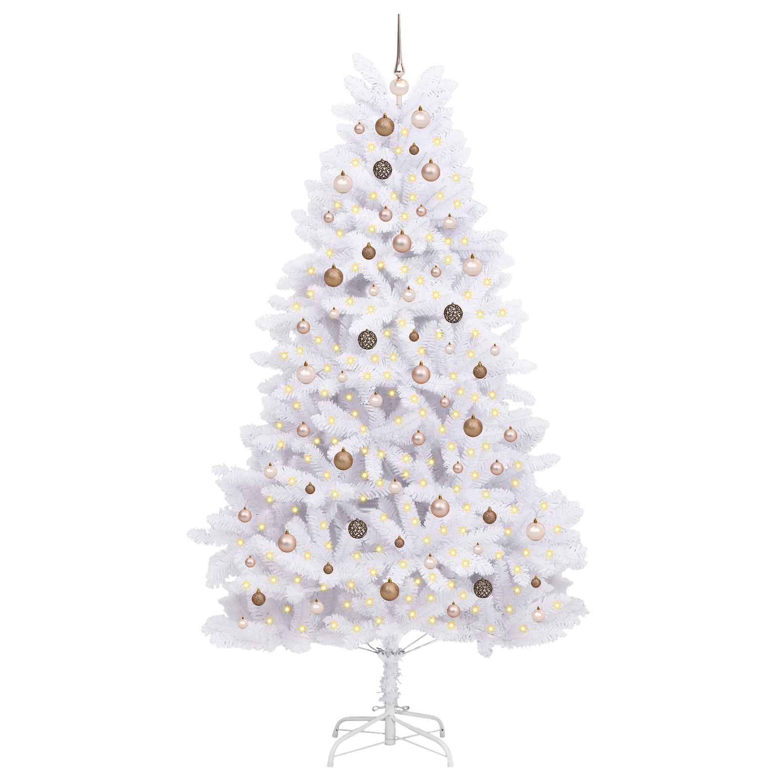 Umestno božično drevo 240 cm PVC in jeklo Bela