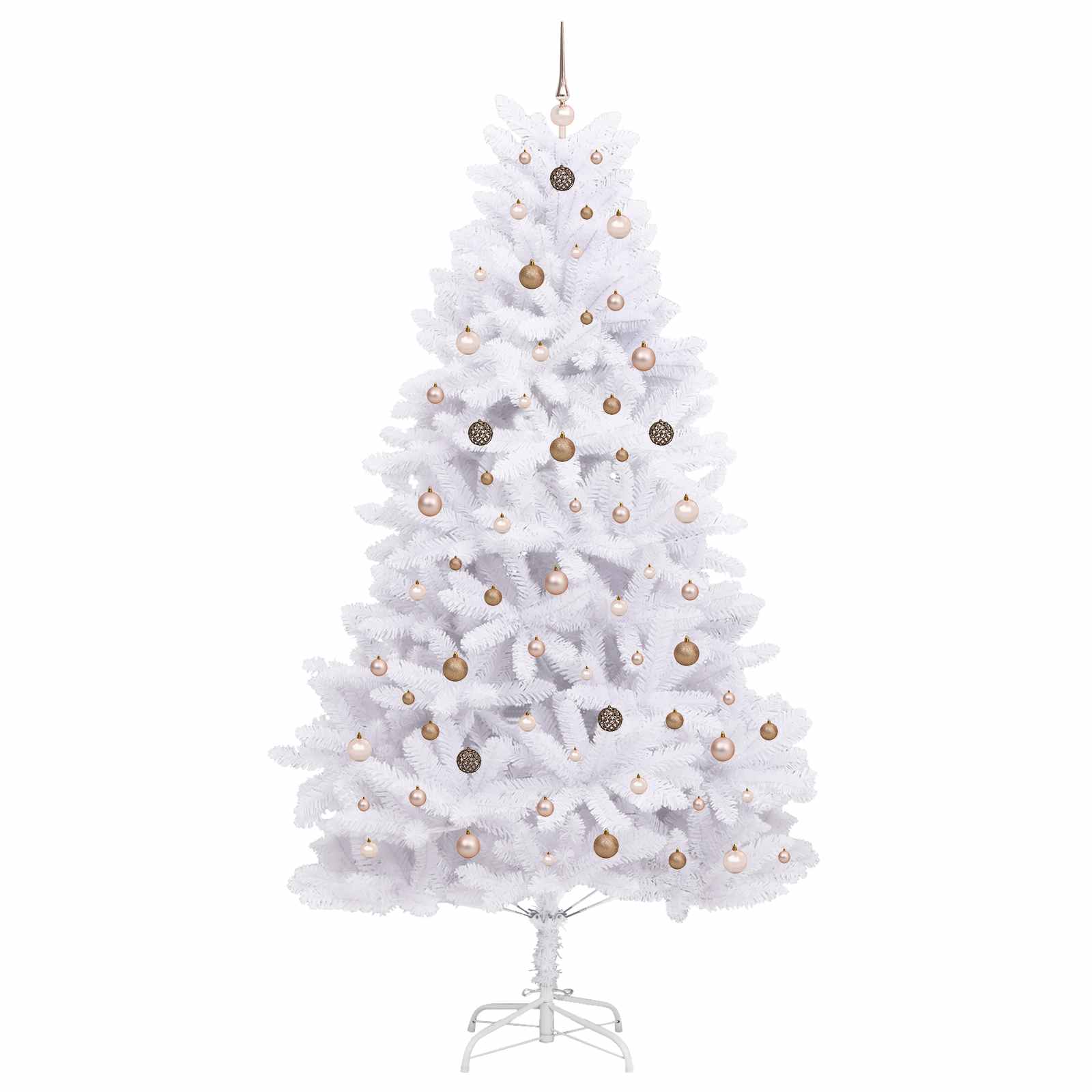 Umestno božično drevo 270 cm PVC in jeklo Bela