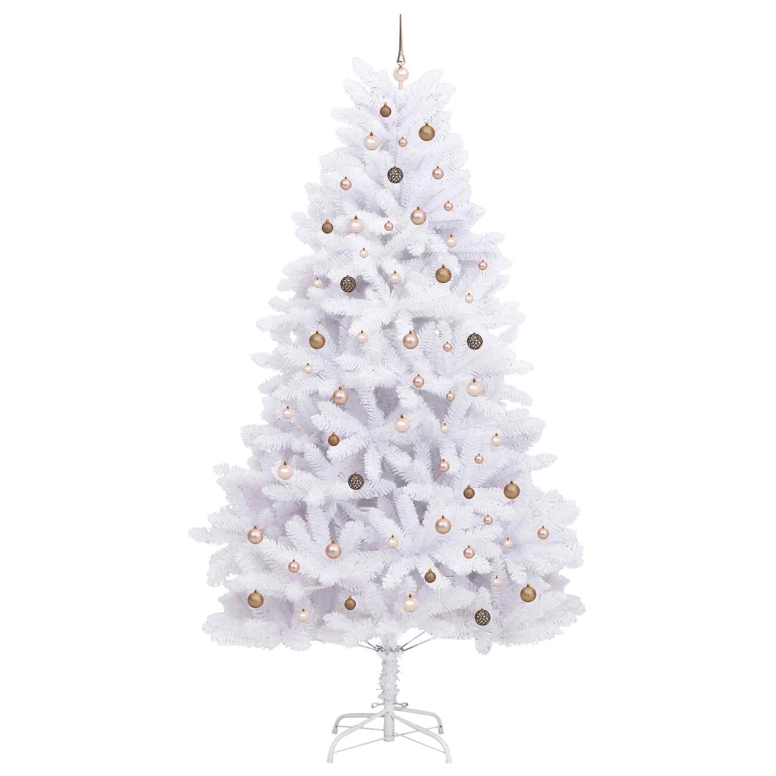 Umestno božično drevo 300 cm PVC in jeklo Bela