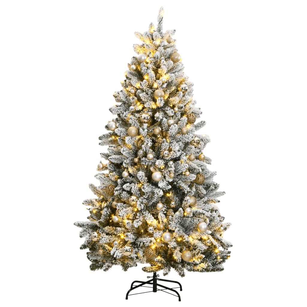 vidaXL Künstlicher Weihnachtsbaum Klappbar 300 LEDs & Kugeln 270 cm