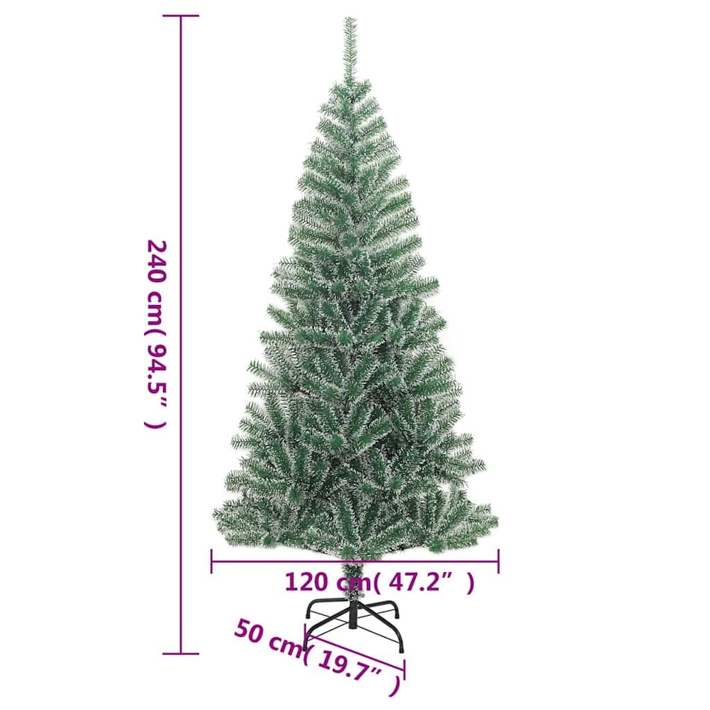Umělý vánoční stromek s 300 LED a sadou koulí zasněžený 240 cm - obrázek 15