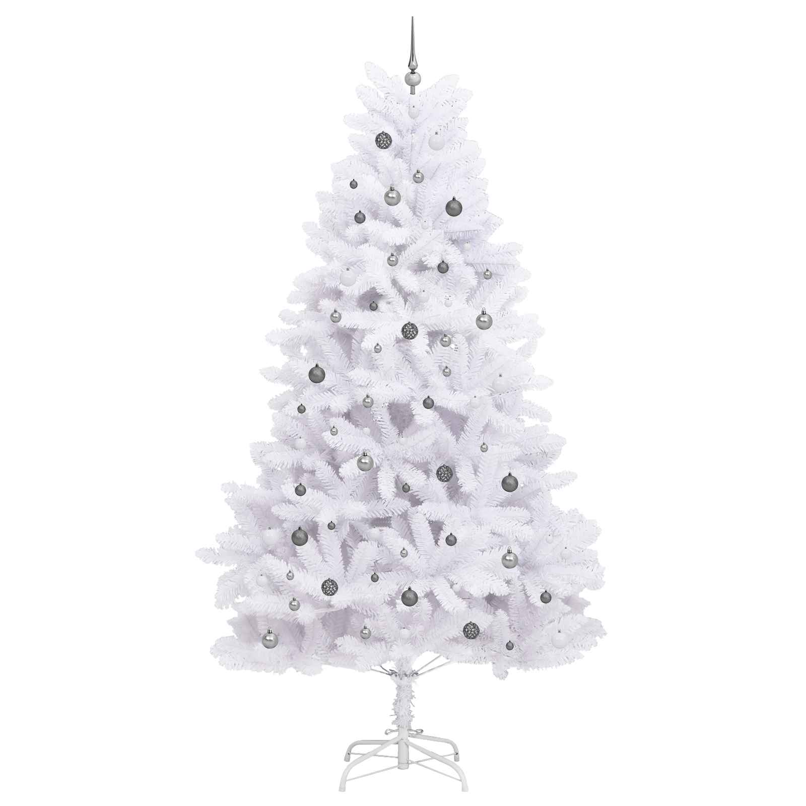 Sapin de Noël artificiel Blanc 138 x 138 x 300 cm PVC et métal – Image 4