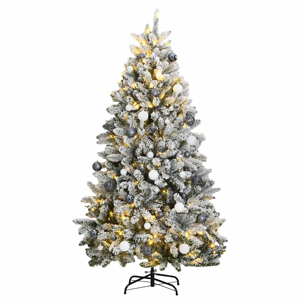 vidaXL Künstlicher Weihnachtsbaum Klappbar 300 LEDs & Kugeln 270 cm