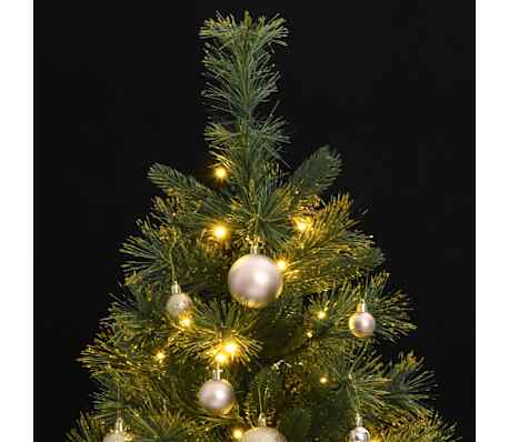 vidaXL Artificial Hinged Christmas Tree 150 LEDs & Ball Set 150 cm