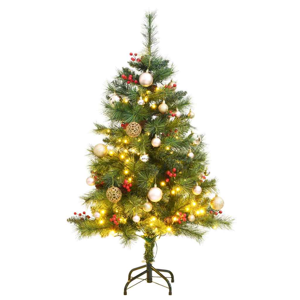 vidaXL Tekojoulukuusi saranoilla 150 LED-valoa ja joulupalloa 150 cm