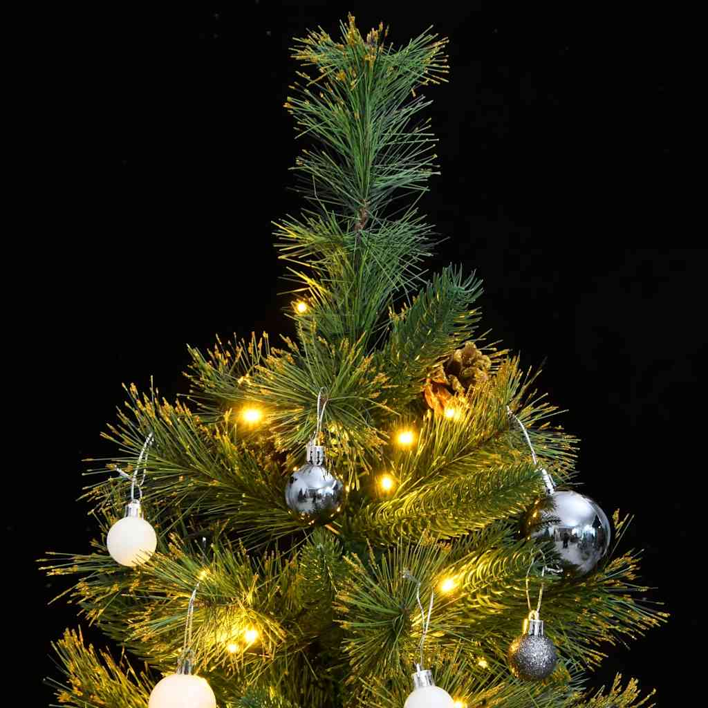 vidaXL Umelý výklopný vianočný stromček 150 LED a sada gúľ 150 cm
