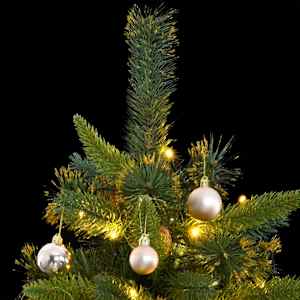 vidaXL Umel&yacute; v&yacute;klopn&yacute; vianočn&yacute; stromček 300 LED a sada g&uacute;ľ 180 cm