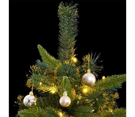 vidaXL Artificial Hinged Christmas Tree 300 LEDs & Ball Set 82.7"