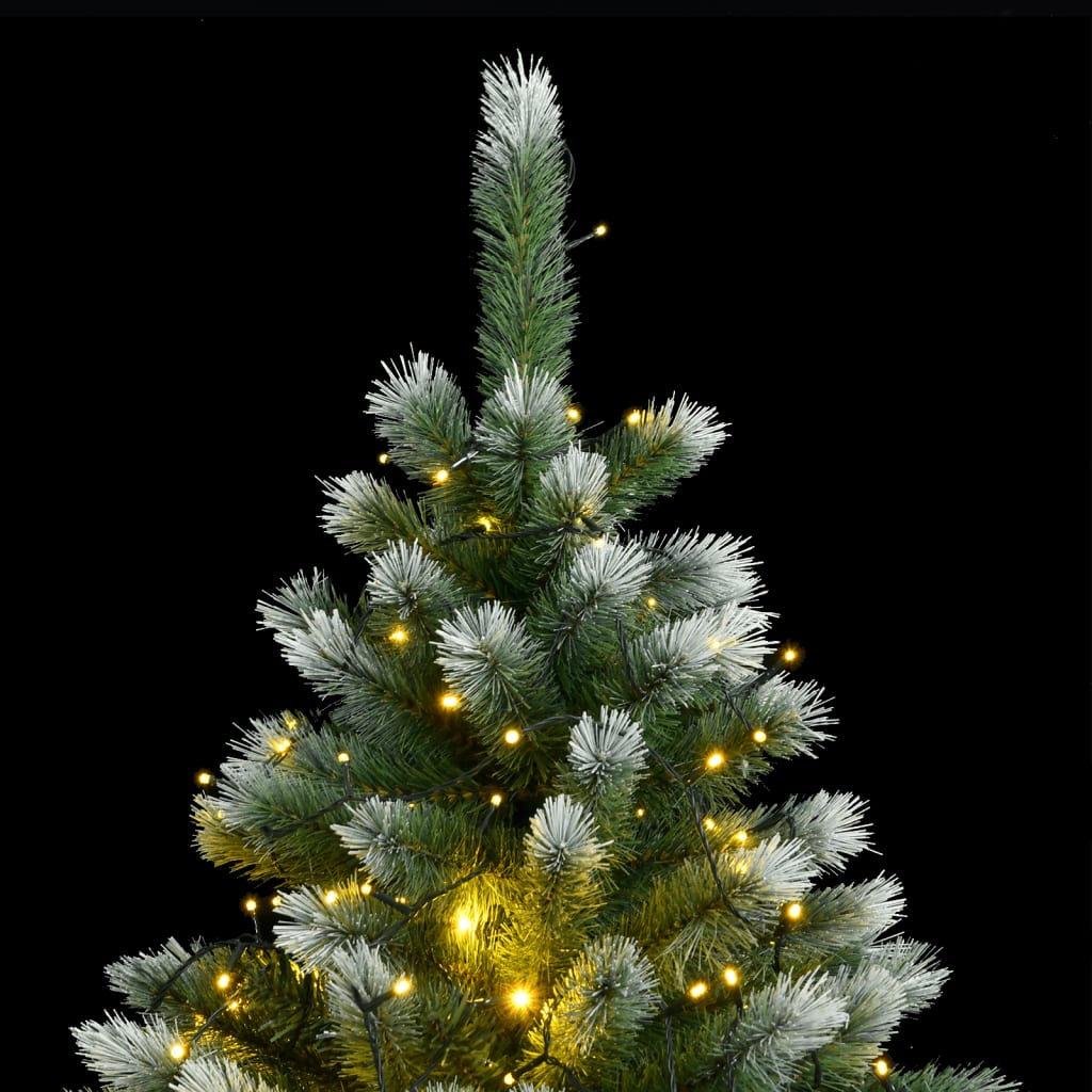 vidaXL Umelý výklopný vianočný stromček 150 LED a vločky snehu 150 cm