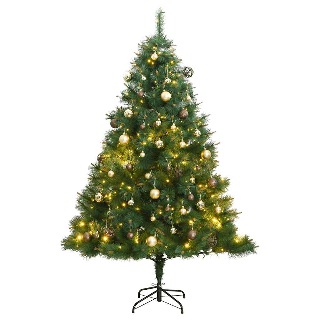 vidaXL Tekojoulukuusi saranoilla 150 LED-valoa ja joulupalloa 150 cm