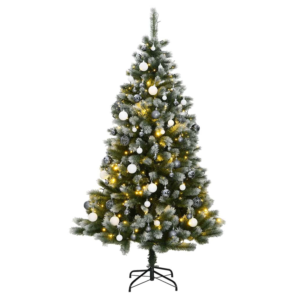 vidaXL Tekojoulukuusi saranoilla 150 LED-valoa ja joulupalloa 150 cm
