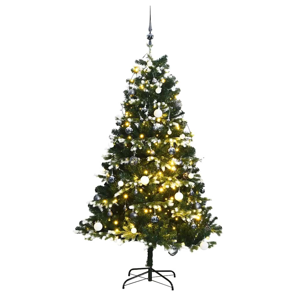 vidaXL Tekojoulukuusi saranoilla 150 LED-valoa ja joulupalloa 150 cm