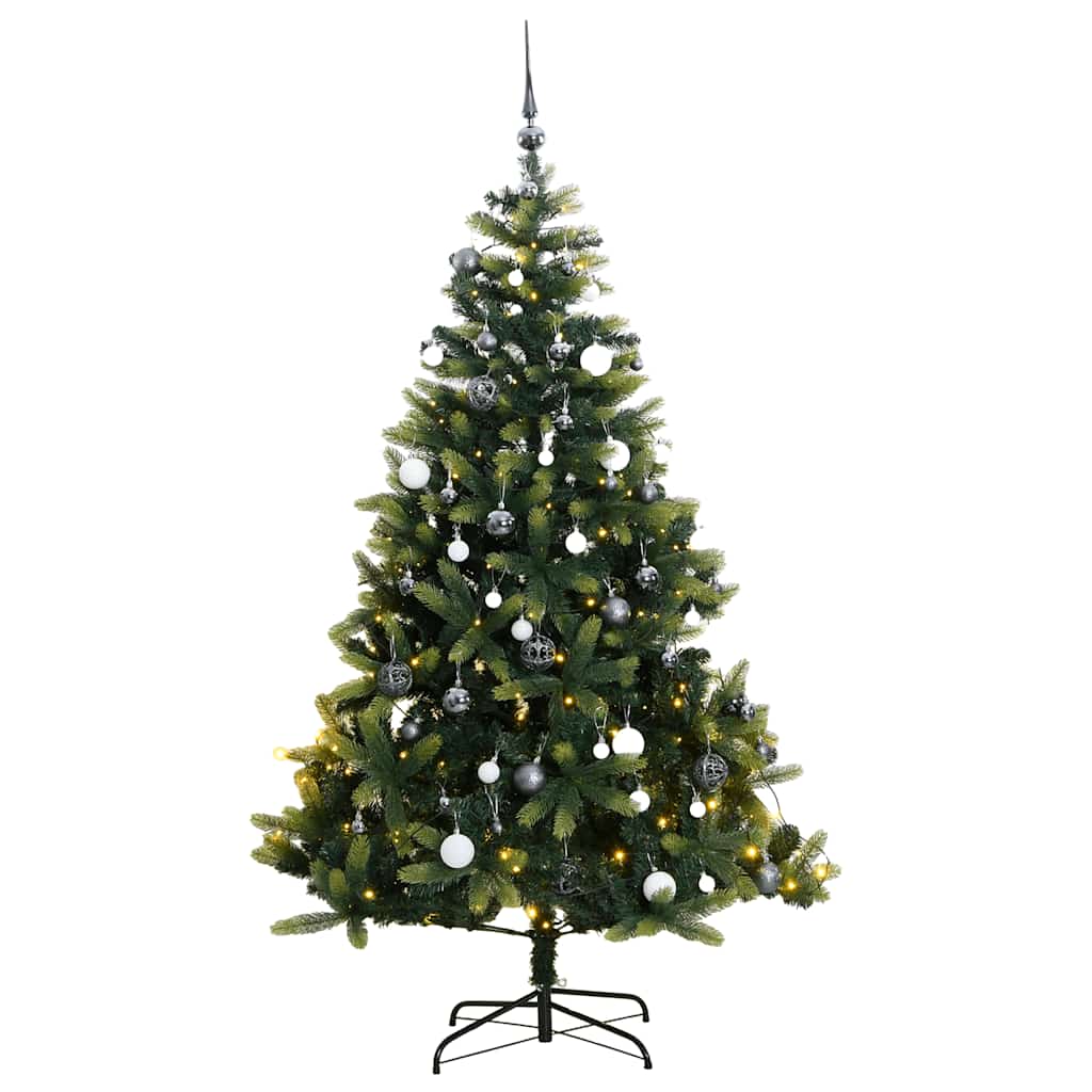 vidaXL Tekojoulukuusi saranoilla 150 LED-valoa ja joulupalloa 150 cm