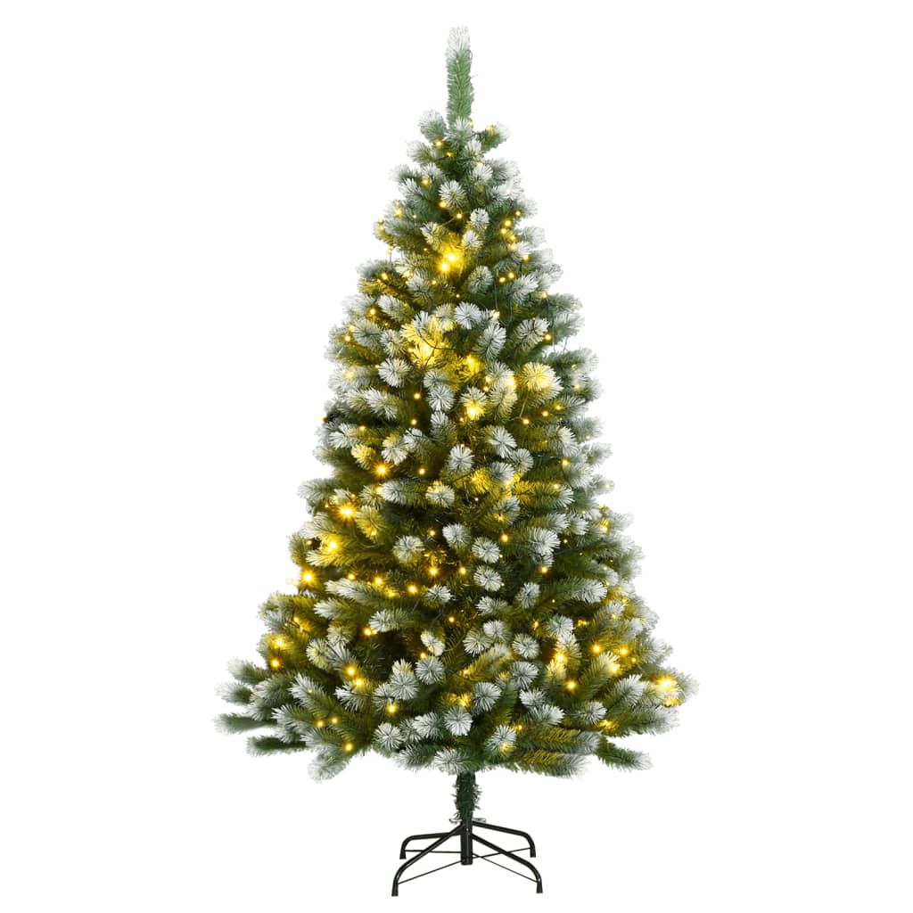Kunstkerstboom met scharnieren 300 LED’s en sneeuw 240 cm