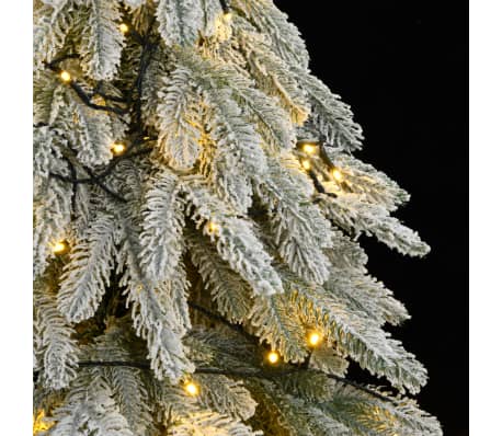 vidaXL Artificial Christmas Tree White with flocked snow Polyethylene, Metal