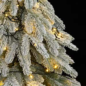 vidaXL Artificial Christmas Tree White with flocked snow Polyethylene, Metal