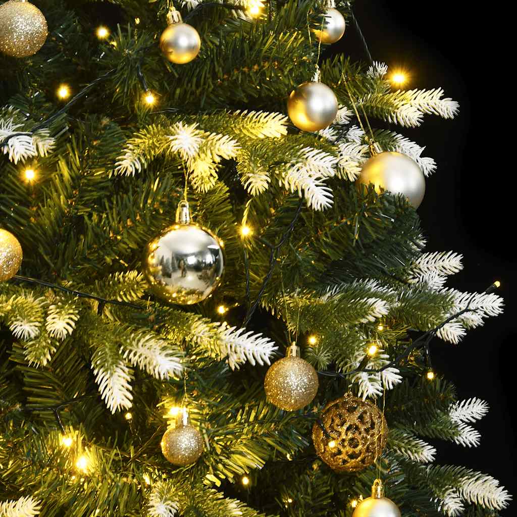 vidaXL Kunstkerstboom met scharnieren 300 LED's en kerstballen 240 cm