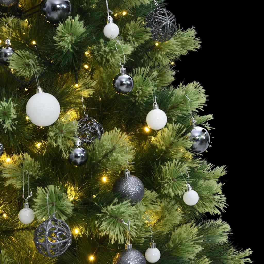 vidaXL Umelý výklopný vianočný stromček 300 LED a sada gúľ 210 cm