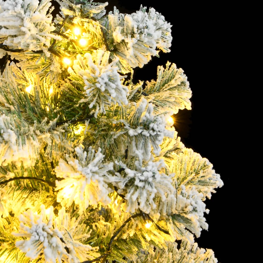 vidaXL Umelý výklopný vianočný stromček 150 LED a vločky snehu 150 cm