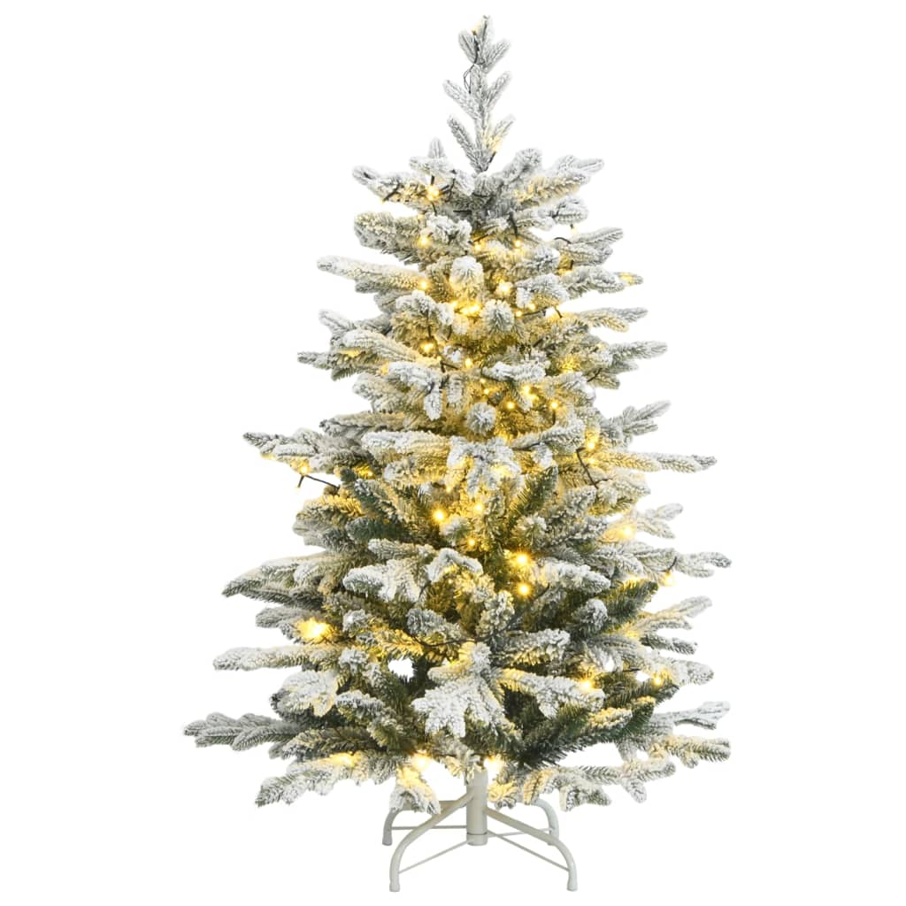 vidaXL Umělý sklápěcí vánoční stromek se 150 LED a sněhem 150 cm