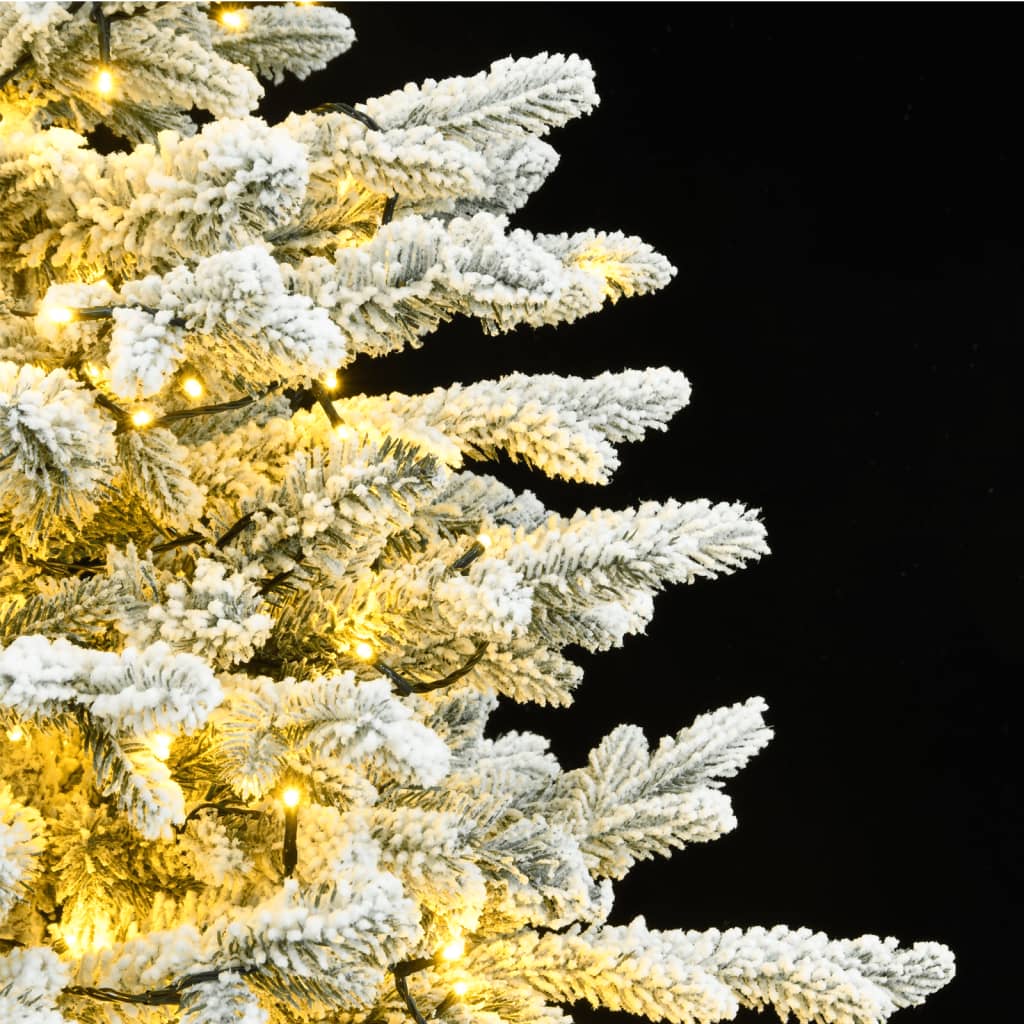 vidaXL Umelý výklopný vianočný stromček 150 LED a vločky snehu 150 cm