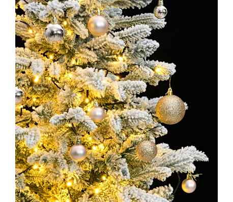 vidaXL Artificial Hinged Christmas Tree 150 LEDs & Ball Set 150 cm