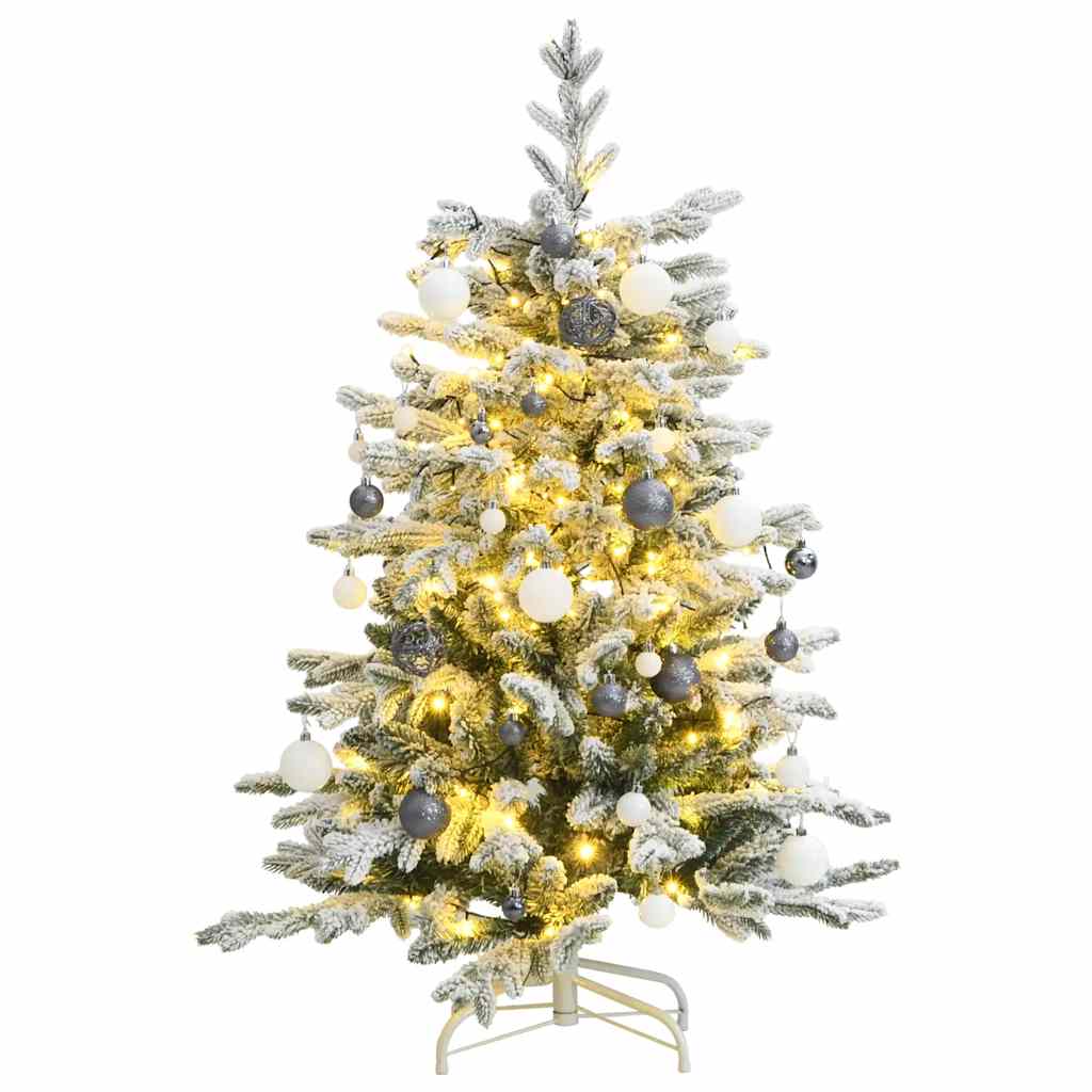vidaXL Umělý sklápěcí vánoční stromek se 150 LED a koulemi 150 cm
