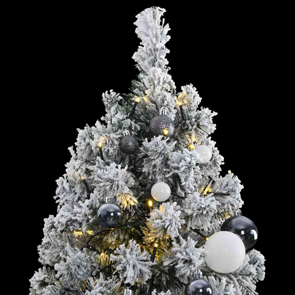 vidaXL Kunstkerstboom met scharnieren 300 LED's en kerstballen 240 cm