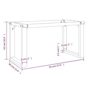 Nohy ke konferenčnímu stolu O rám 70 x 30 x 43 cm ocel - obrázek 9