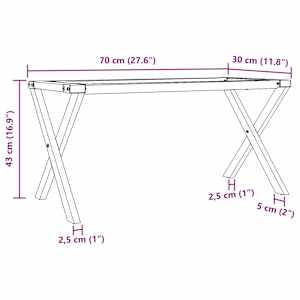 Nohy ke konferenčnímu stolu X rám 70 x 30 x 43 cm ocel - obrázek 9