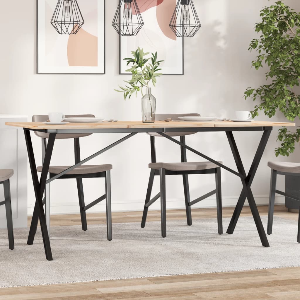 vidaXL Picioare masă de sufragerie X-Frame 140x60x73 cm Oţel