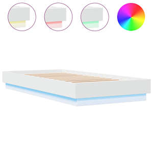 Rám postele s LED osvětlením bílý 100 x 200 cm - obrázek 2