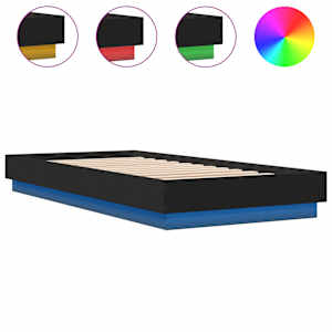 Rám postele s LED osvětlením černý 100 x 200 cm - obrázek 2