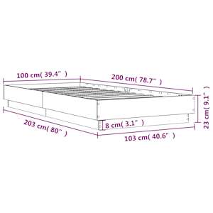Rám postele s LED osvětlením černý 100 x 200 cm - obrázek 14