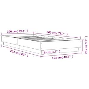 Rám postele s LED osvětlením šedý sonoma 100 x 200 cm - obrázek 14