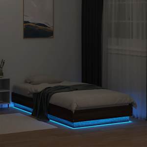 Rám postele s LED osvětlením hnědý dub 90 x 190 cm - obrázek 5
