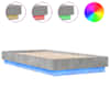 vidaXL voodiraam LED-tuledega, betoonhall, 75 x 190 cm