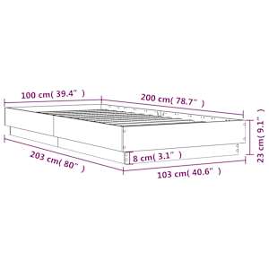 Rám postele bílý 100 x 200 cm kompozitní dřevo - obrázek 9