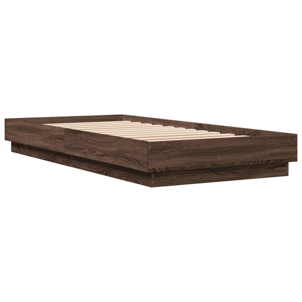 vidaXL Bedframe zonder matras bewerkt hout bruin eikenkleur 100x200 cm afbeelding