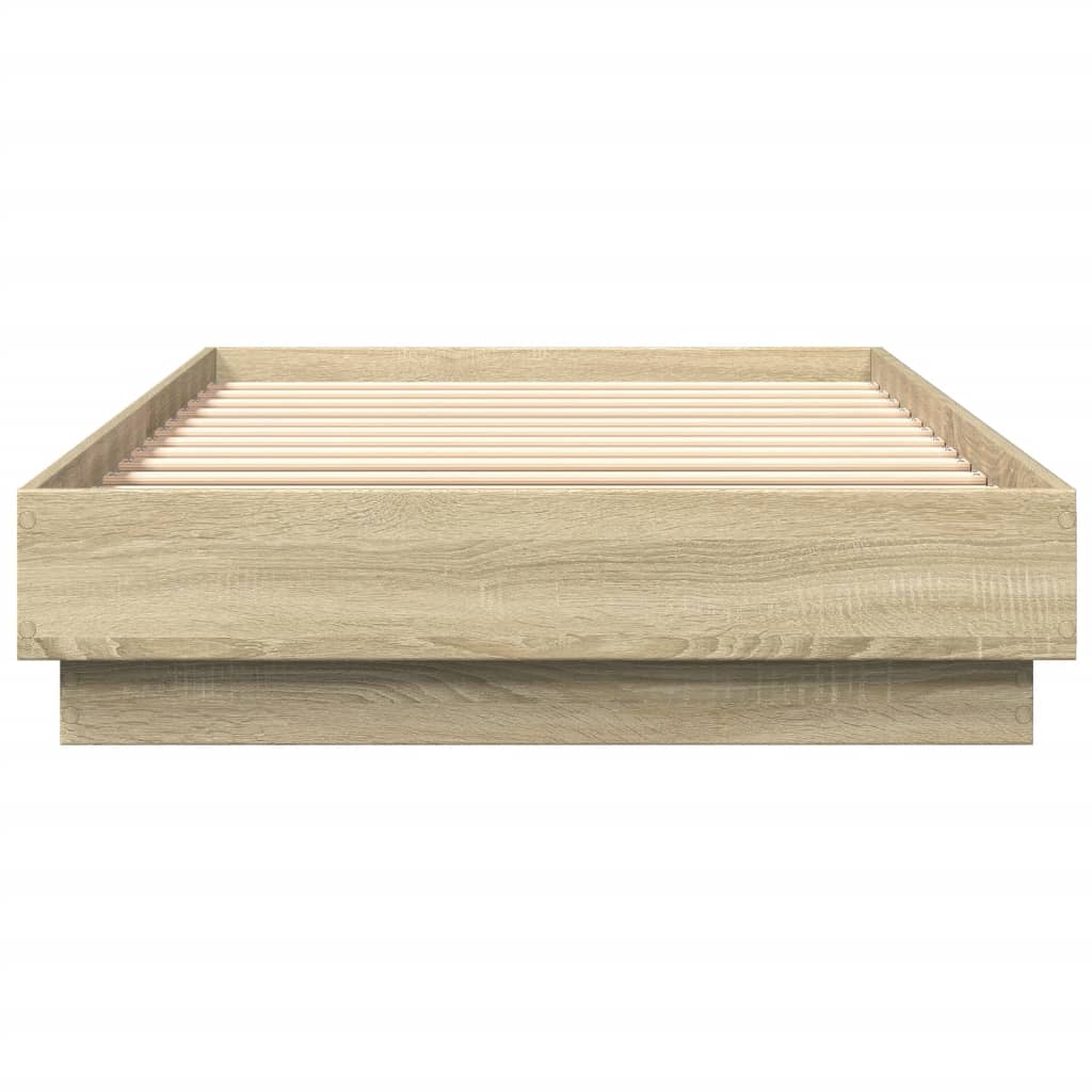 vidaXL Bedframe zonder matras hout sonoma eikenkleurig 90x200 cm, foto 4