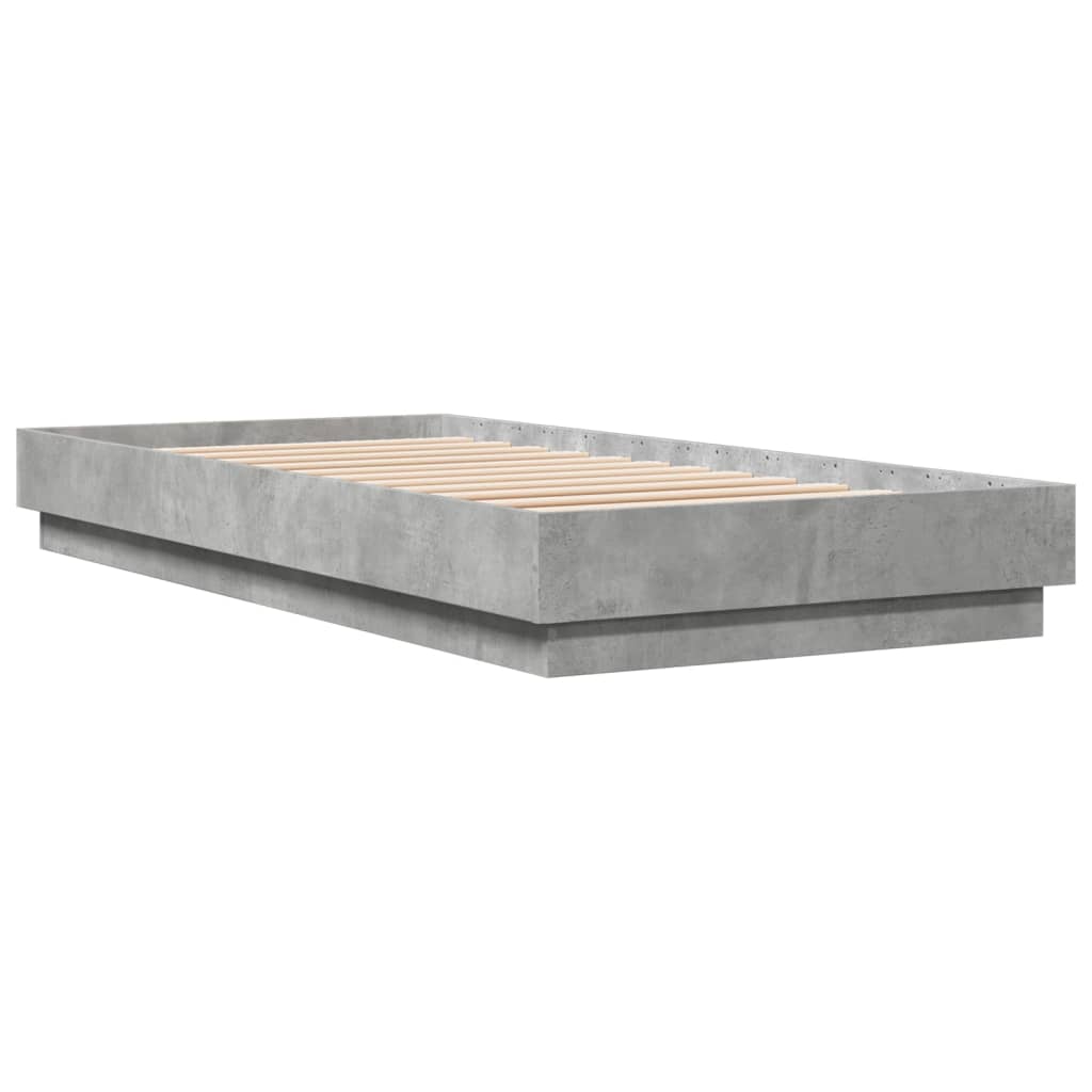 vidaXL Bedframe bewerkt hout betongrijs 90x200 cm afbeelding