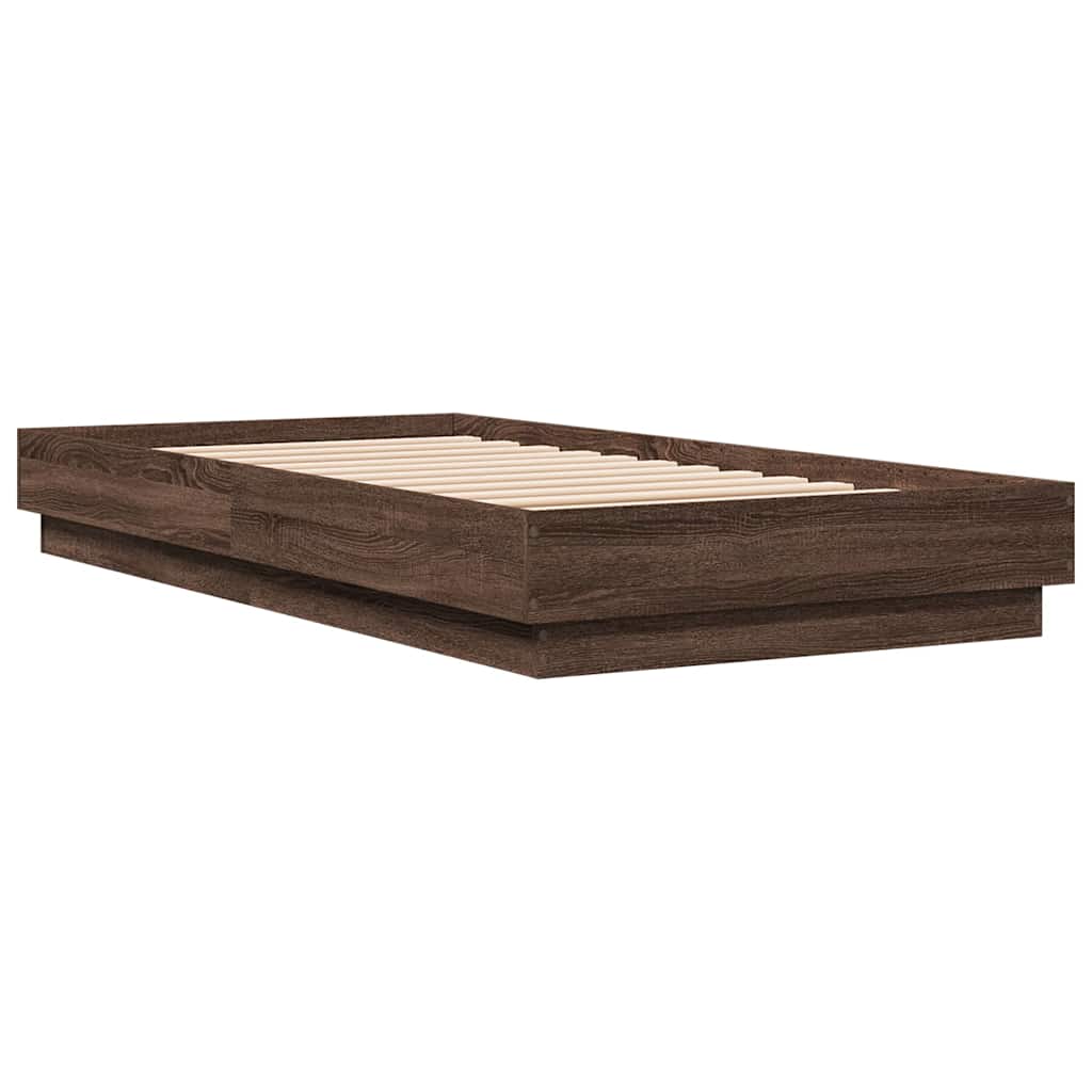 vidaXL Bedframe zonder matras bewerkt hout bruin eikenkleur 90x190 cm afbeelding
