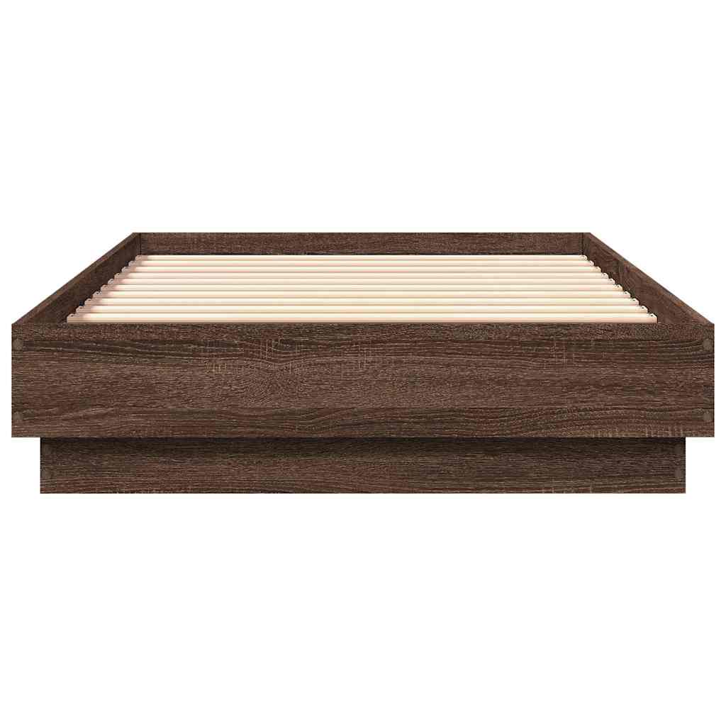vidaXL Bedframe zonder matras bewerkt hout bruin eikenkleur 90x190 cm, foto 4