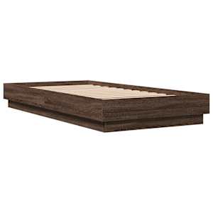 Rám postele bez matrace hnědý dub 90 x 190 cm kompozitní dřevo - obrázek 6