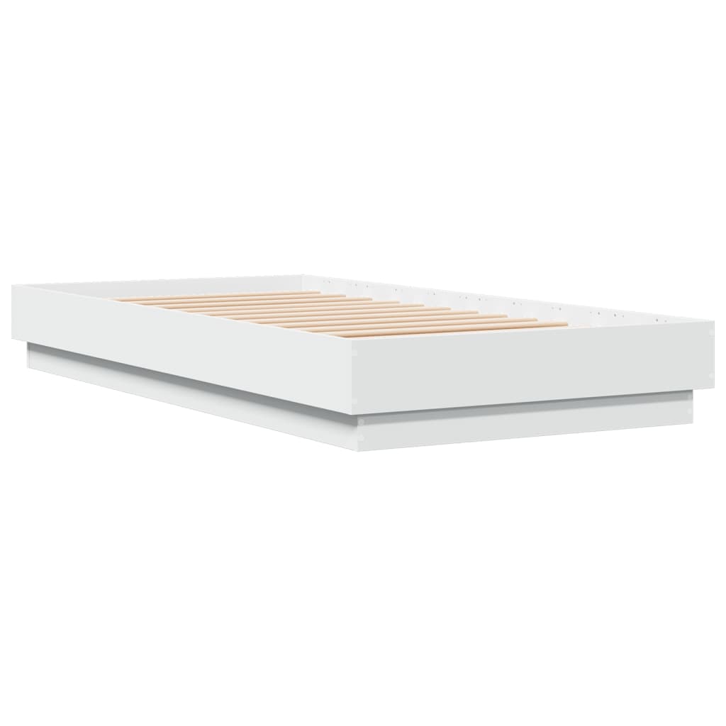 vidaXL Bedframe bewerkt hout wit 75x190 cm afbeelding