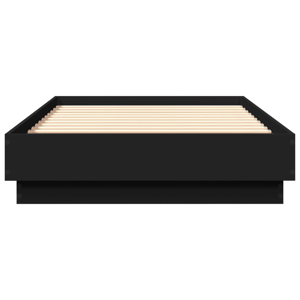 vidaXL Bedframe bewerkt hout zwart 75x190 cm, foto 4