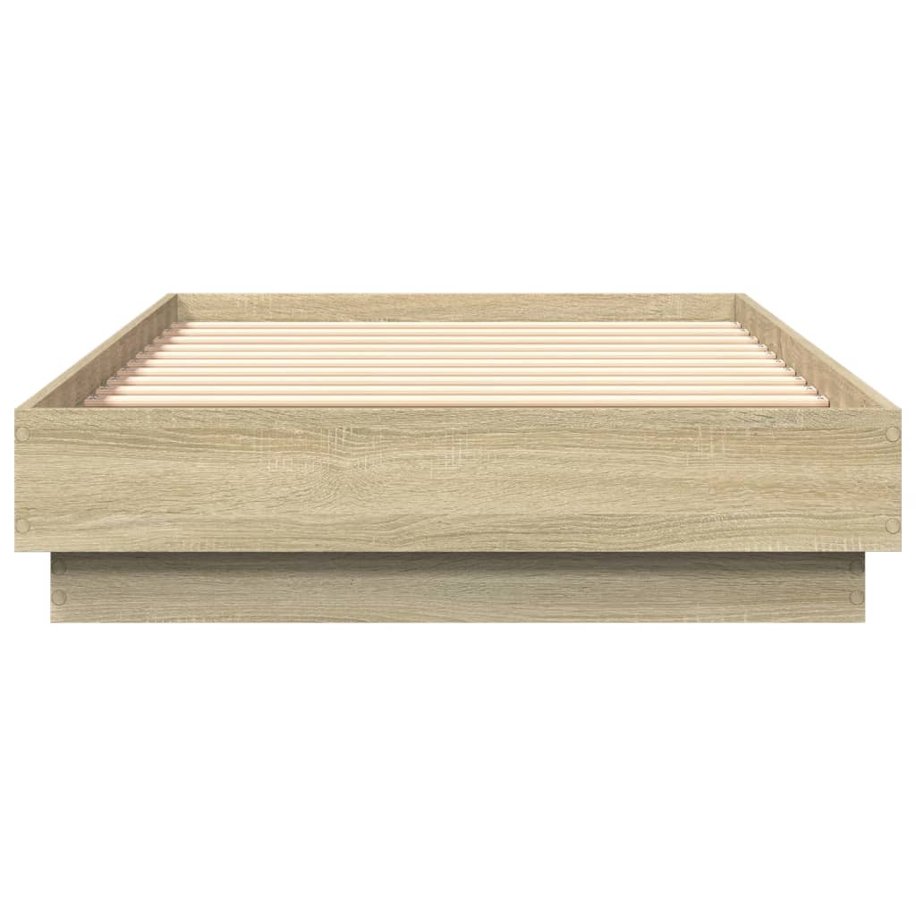 vidaXL Bedframe zonder matras hout sonoma eikenkleurig 75x190 cm, foto 4