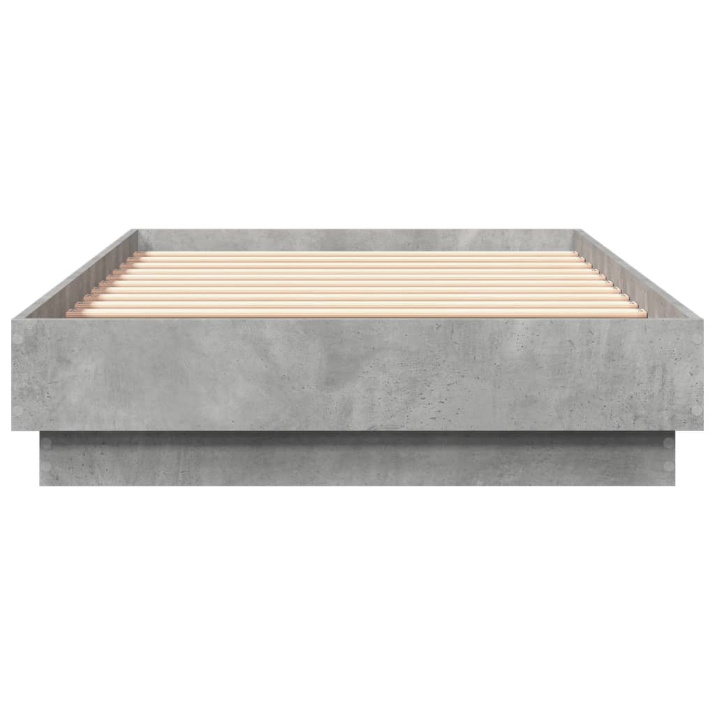 vidaXL Bedframe bewerkt hout betongrijs 75x190 cm grijs, foto 4