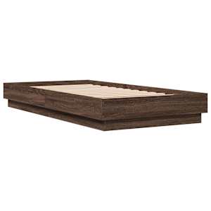 Rám postele bez matrace hnědý dub 75 x 190 cm kompozitní dřevo - obrázek 3