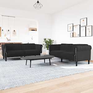 Sedežna garnitura 2-delna črn žamet